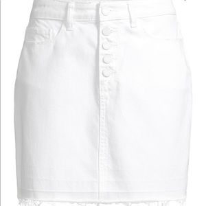 PAIGE Aideen skirt, white exposed buttons